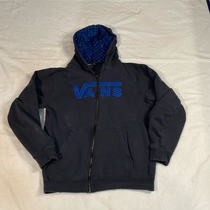 Vans Men’s Full Zip Hoodie Checked Liner Size M